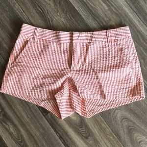 Seersucker coral JCrew shorts